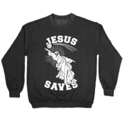 Jesus Saves Volleyball Crewneck Sweatshirt
