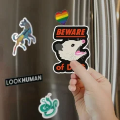 Beware Of Dog Opossum Magnet